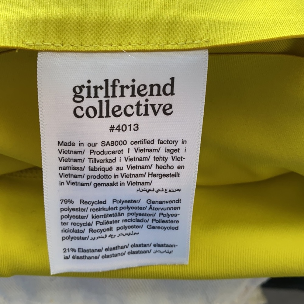 sold  Girlfriend Collective chartreuse athletic workout shorts - Picture 6 of 6